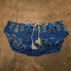 Blue Paisley Print Rue21 Ruffled Crop Top
